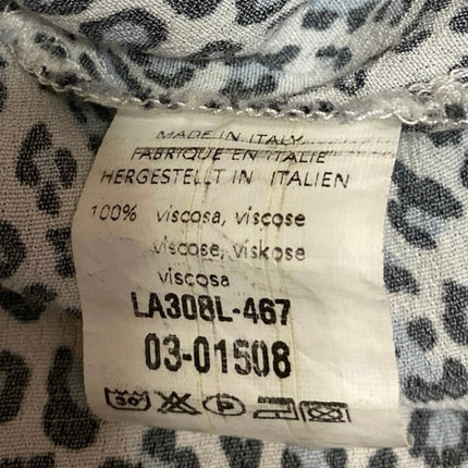 Brandy Melville White Blue Leopard Animal Print High Waist Mini Slip Skirt Sz S