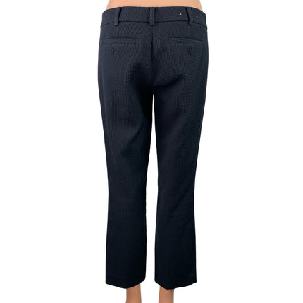 Club Monaco Women's Black High Rise Straight Flare Cropped Trousers Pants Size 4