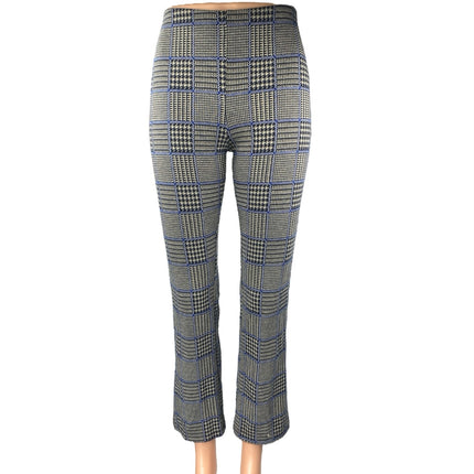 Urban Outfitters Black Houndstooth Plaid Mid Rise Bootcut Trousers Pants Size XS