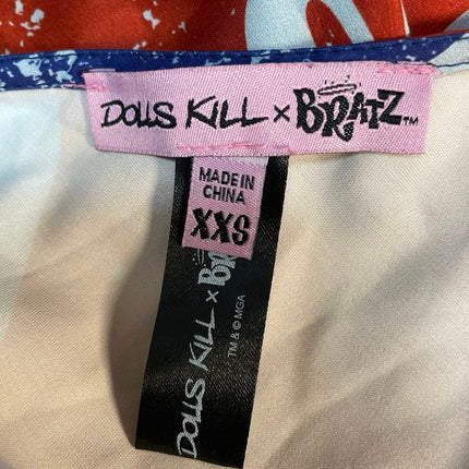 Dolls Kill x Bratz Cool Britannia Silk Satin Union Jack Shrug Dress Set Sz XXS