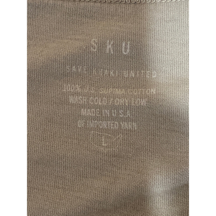 SKU Save Khaki United Men's Beige Long Sleeve Henley T Shirt Tee Top Size L
