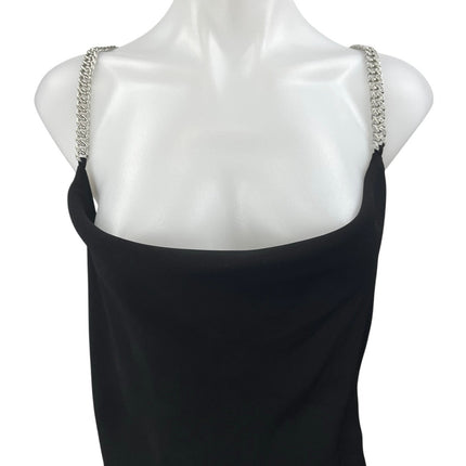 NEW Zara Women's Black Chain Beaded Strap Cowl Neck Mini Bodycon Dress Size M