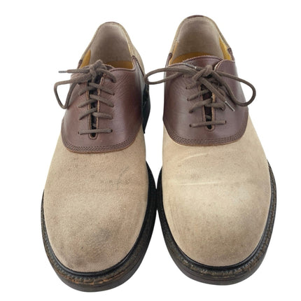 J. Crew Saddle Men's Brown Faux Suede Leather Lace Up Low Top Oxford Shoes 9.5