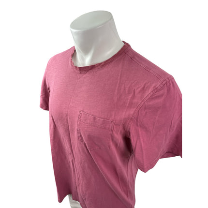 Even Tide Men's Pink Short Sleeve Crew Neck Pocket T Shirt Tee Top Size L Tall