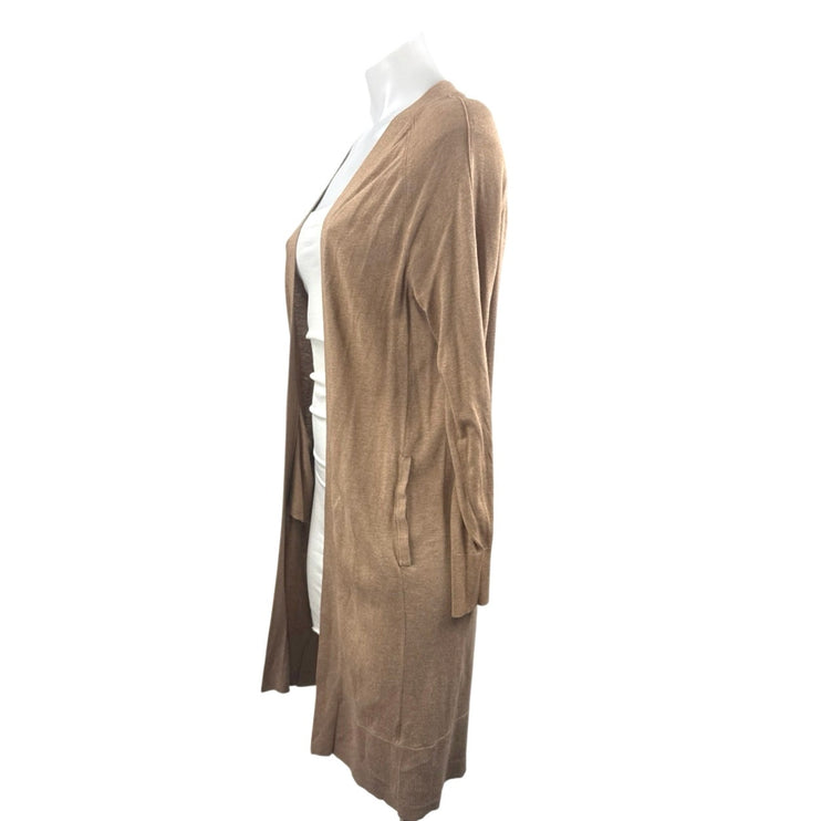 Banana Republic Women's Tan Silk Cotton Knit Long Cardigan Sweater Top Size XS