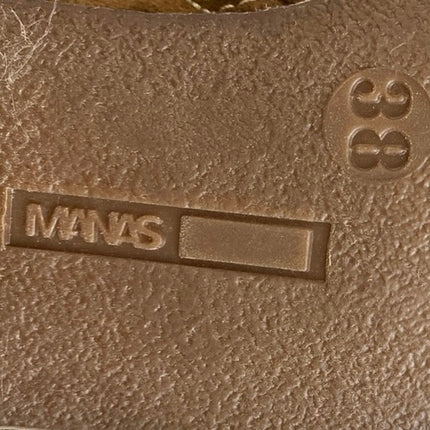 Manas Women's Brown Suede Leather Sherpa Buckle Winter Snow Boots Size 38 US 7.5