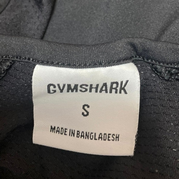 Gymshark Women's Black Long Sleeve Yoga Workout Gym Athletic Crop Top Size S
