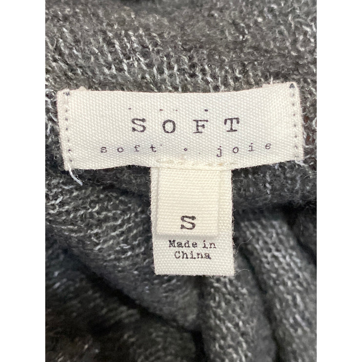 Joie Soft Gray Turtleneck Cap Sleeve Knit Pocket Shift Mini Sweater Dress Size S