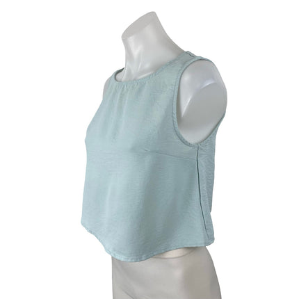 Roylamp Women's Light Blue Sleeveless Round Neck Boxy Cami Tank Crop Top Size XS