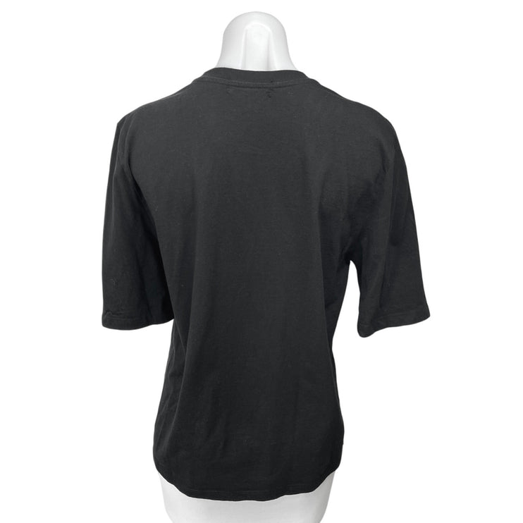 Frankie Shop Women's Black Knit Short Sleeve Pullover Tee T-Shirt Top Size XS
