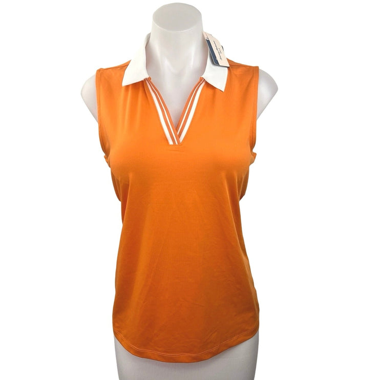 Tommy Bahama GOLF NWT Orange V-Neck Collar  Sleeveless Tennis Golf Shirt Size M