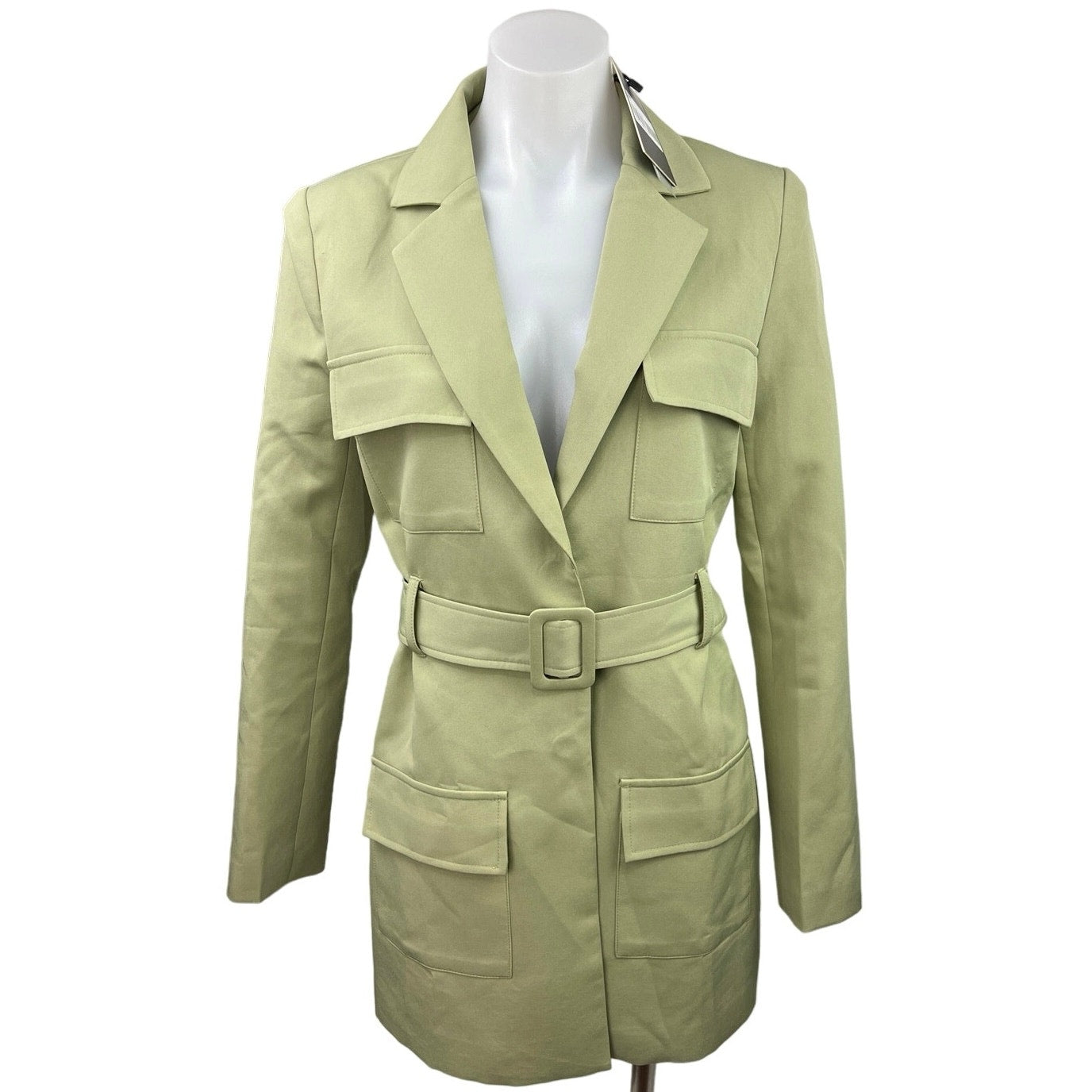 NEW Lioness Steinway Green Belted Tailored Collar Jacket Mini Blazer D Brie NEW Lioness Steinway Green Belted Tailored Collar Jacket Mini Blazer D Brie