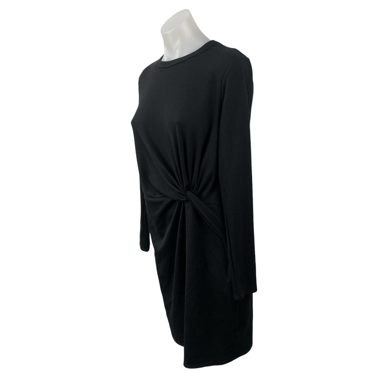 NEW Socialite Women's Black Twist Front Long Sleeve Mini T-Shirt Bodycon Dress L