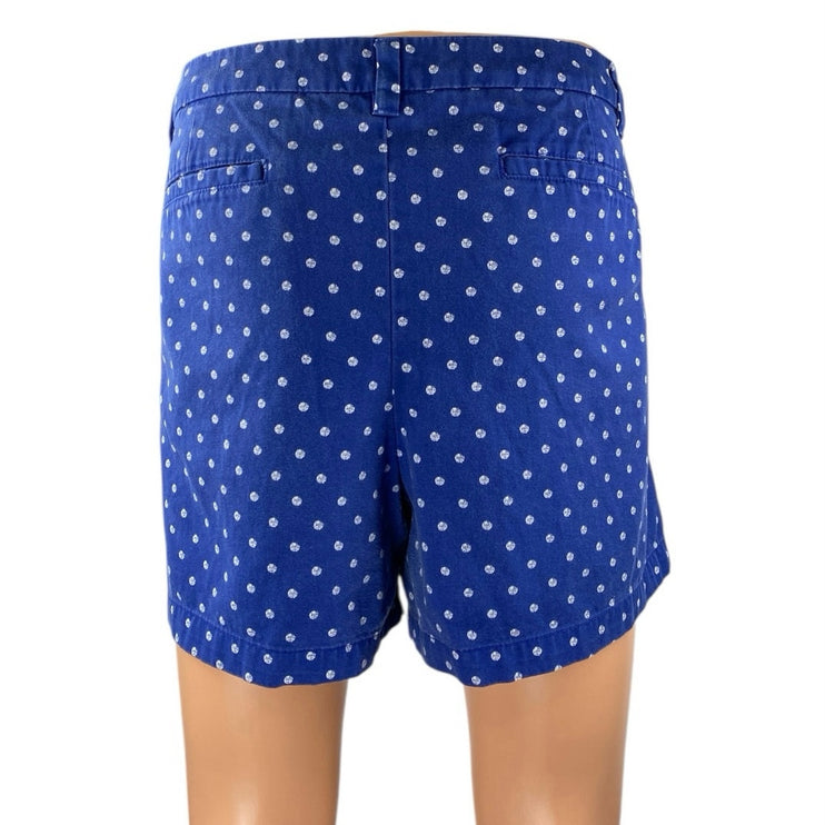 Merona Women's Blue Polka Dot High Waisted Straight Leg Casual Shorts Size 18