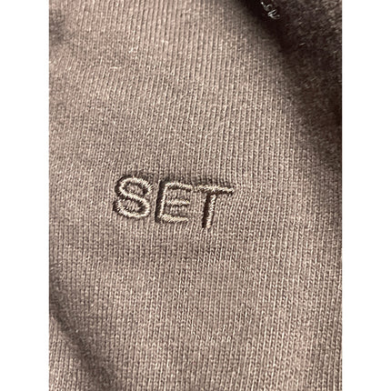 Set Active Women's Brown Drawstring High Rise Tapered Athletic Trousers Pants S