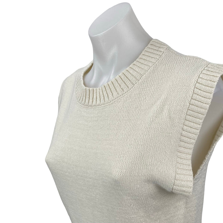 Freshman 1996 Women's Cream Sleeveless Crew Neck Tank Vest Sweater Top Size M