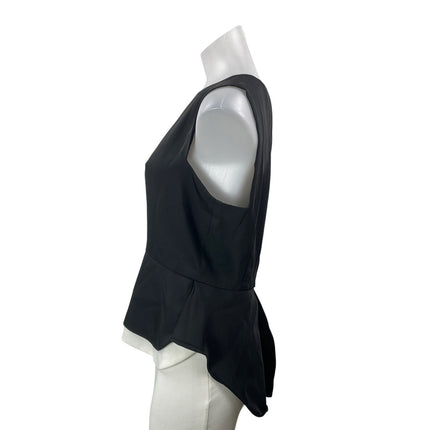 NEW BCBGMAXAZRIA Ariana Women's Black Sleeveless Flared Peplum Blouse Top Size M
