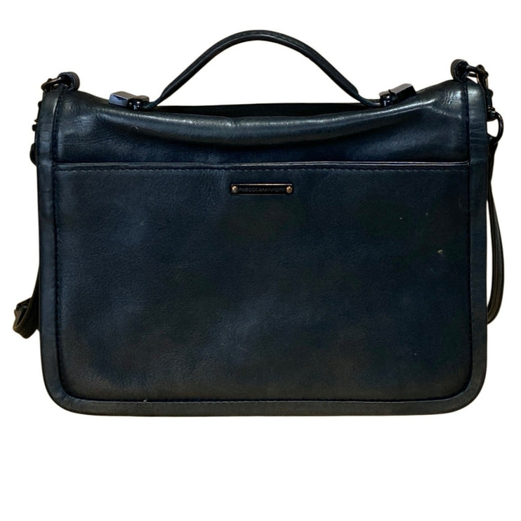 Rebecca Minkoff Mini MAC Black Crossbody Leather Adjustable Satchel Handbag OS