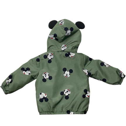 Disney Mickey Mouse Baby Kids Hoodie Ears Fleece Zip Raincoat Jacket Coat 9M