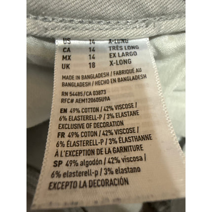 American Eagle Womens Gray Distressed Stretch Skinny Jegging Denim Jeans Size 14