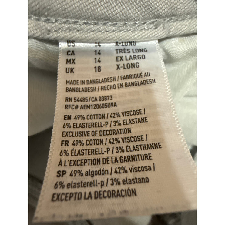 American Eagle Womens Gray Distressed Stretch Skinny Jegging Denim Jeans Size 14