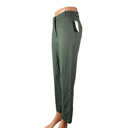 NEW H&M Men's Green Slim Slacks High Rise Straight Chino Trousers Dress Pants 2