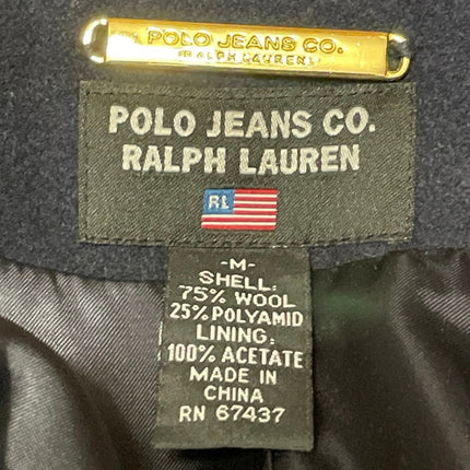 Ralph Lauren Polo Jeans Co. Navy Blue Wool Double Breasted Pea Coat Jacket Sz M