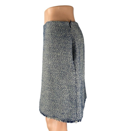 Banana Republic Women's Gray Blue Tweed High Waisted Mini Pencil Skirt Size 4