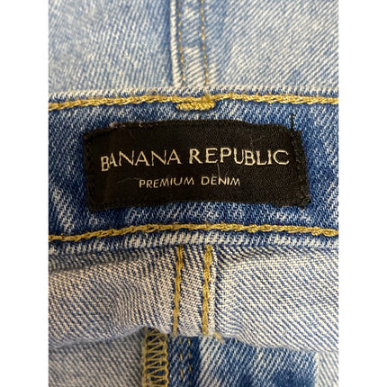 Banana Republic Blue High Waisted Medium Wash Cuffed Denim Jeans Shorts Size 33