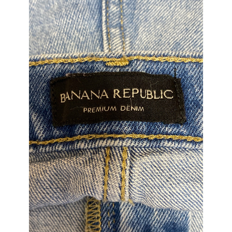 Banana Republic Blue High Waisted Medium Wash Cuffed Denim Jeans Shorts Size 33