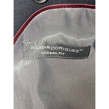 Wilke Rodriguez Mens Blue Long Sleeve Single Breasted Blazer Suit Coat Jacket M