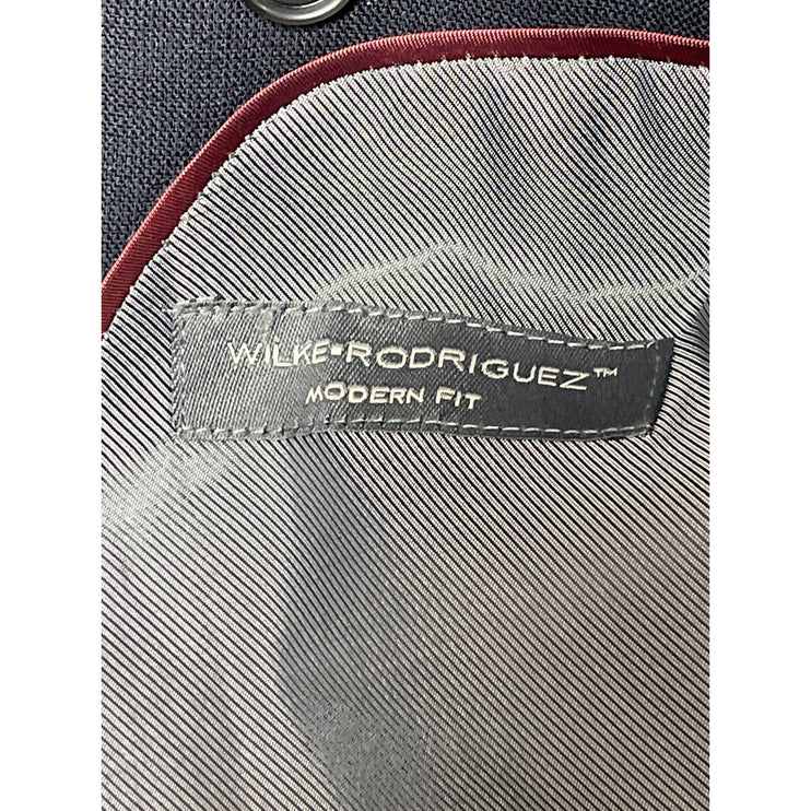 Wilke Rodriguez Mens Blue Long Sleeve Single Breasted Blazer Suit Coat Jacket M