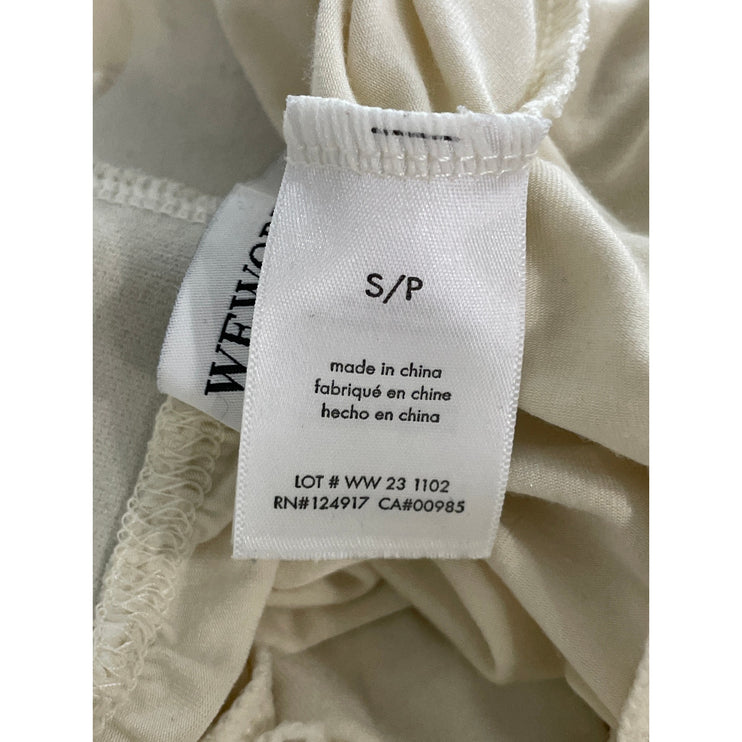 Weworewhat Women's White Pleated High Rise Lounge Sleepwear Pajamas Pants Size S
