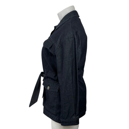 Massimo Dutti Collared Long Sleeve Button Up Shirt Utility Denim Coat Jacket L