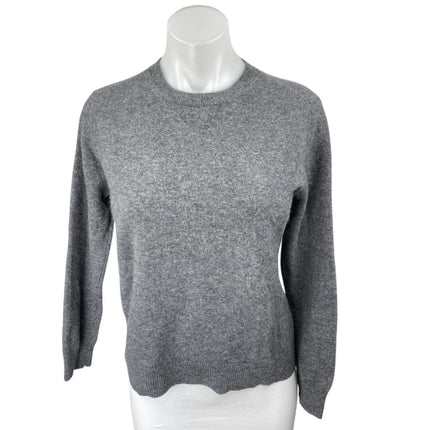 Zara Knit Women's Gray 100% Cashmere Long Sleeve Crew Neck Sweater Top Size M