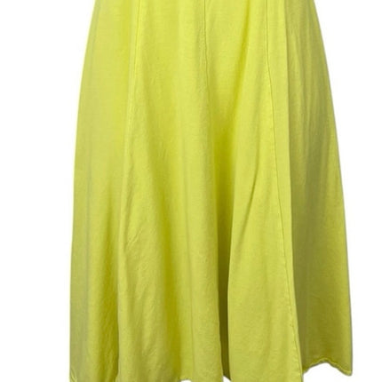 ASTR The Label Yellow Linen Sleeveless Cami Tank Pleated A Line Midi Dress Sz XS