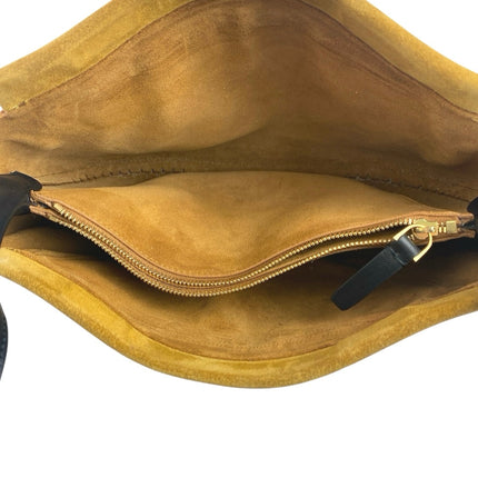 Advene Taffy Women's Brown Suede Leather Zipper Crossbody Pouch Shoulder Bag