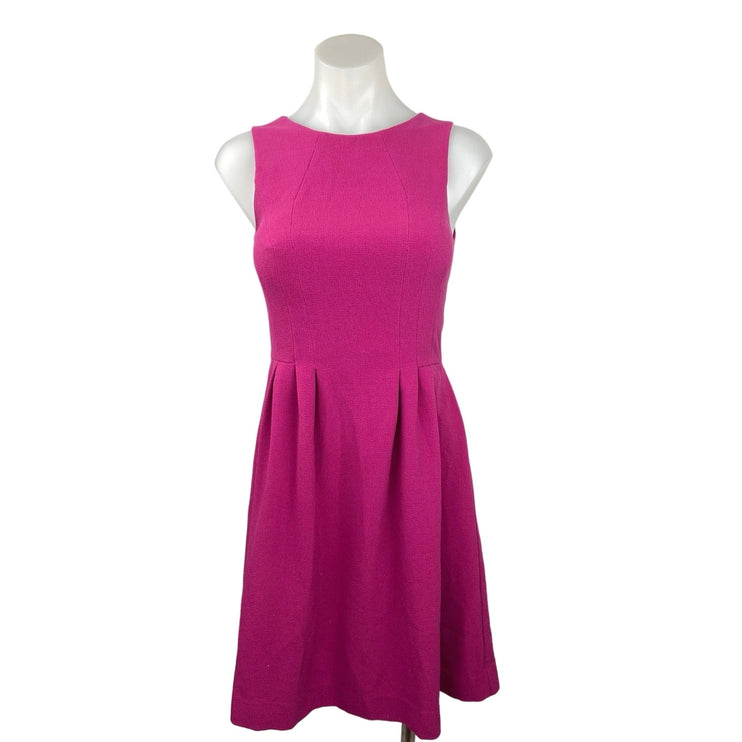 H&M Pink Sleeveless Crewneck Pleated Fit & Flare Knee Length Casual Dress Sz 4