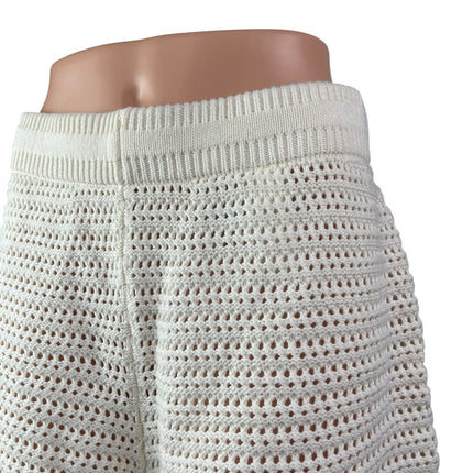 Old Navy Women's White Crochet Open Knit High Waisted Beach Mini Shorts Size M