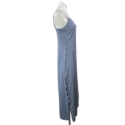 NEW Girl and The Sun Blue Sleeveless Side Button Cami Camisole Midi Dress Sz XS