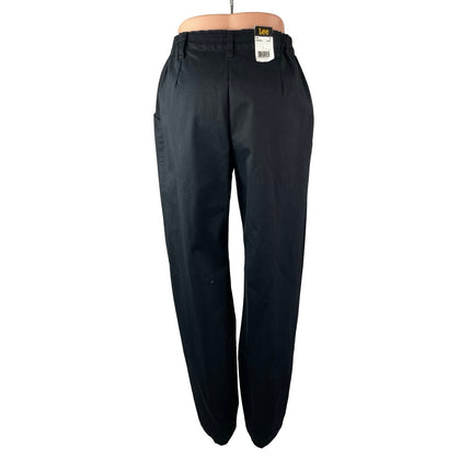 NEW Lee Womes Black Pleated High Rise Relaxed Fit Straight Trousers Pants Size 6