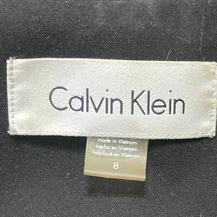 Calvin Klein Black Long Sleeves Flap Pocket Single Breasted Blazer Coat Jacket 8