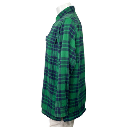 L.L. Bean Traditional Fit Men's Green Plaid Checkered Button Down Shirt Top Sz M