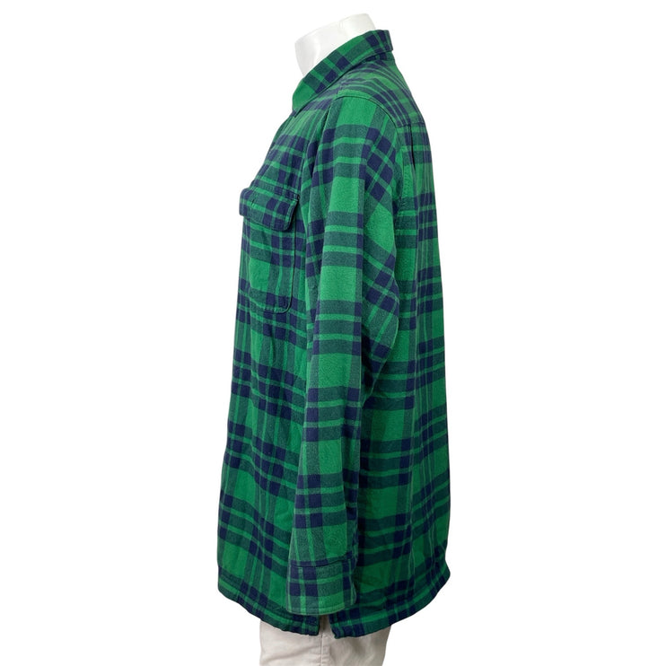 L.L. Bean Traditional Fit Men's Green Plaid Checkered Button Down Shirt Top Sz M