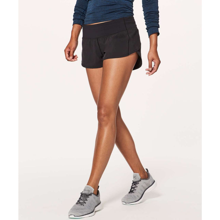 Lululemon Speed Up Black High Rise Workout Yoga Gym Athletic Running Shorts Sz 4