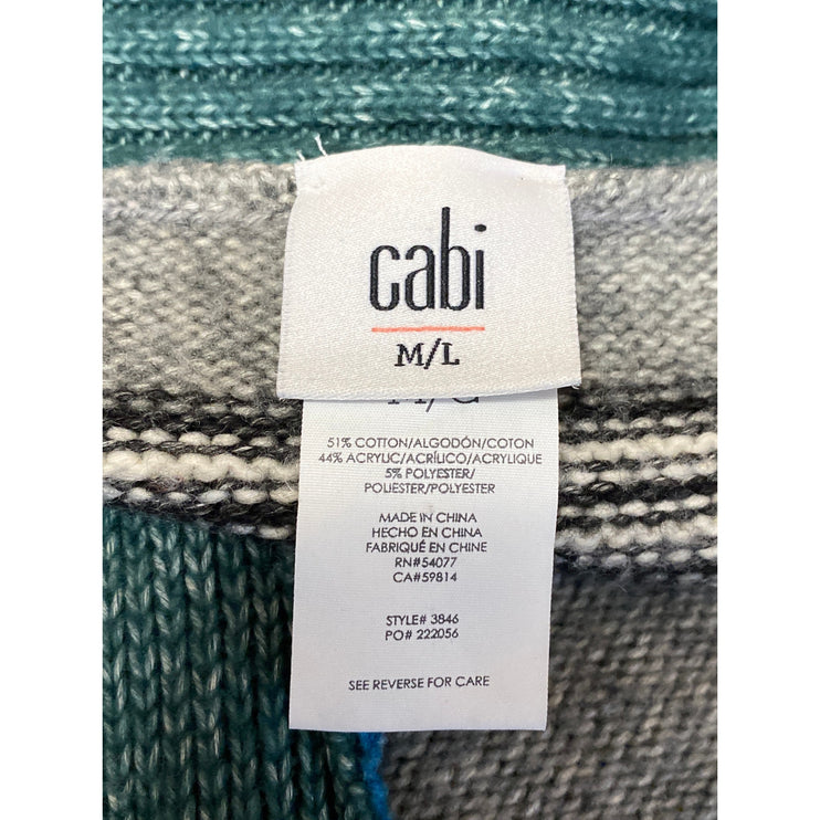 CAbi Windchill Women's Multicolor Striped Wrap Poncho Cardigan Sweater Top M/L