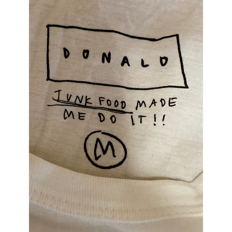 Donald Womens White Graphic Print Crew Neck Short Sleeve Basic Tee T-Shirt Top M