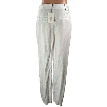 NEW Aritzia The Limitless Women's White High Rise Linen Wide Leg Trouser Pants 6