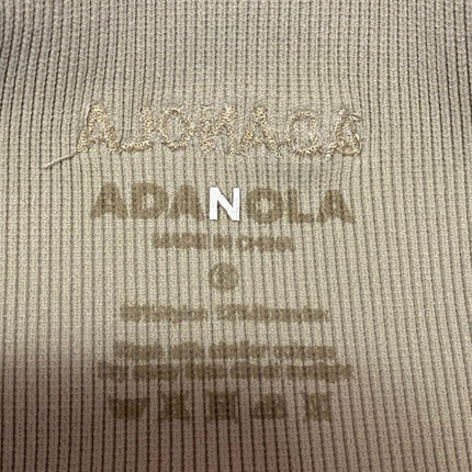 Adanola Women's Olive Green Rib Knit Mid Rise Activewear Yoga Gym Biker Shorts S