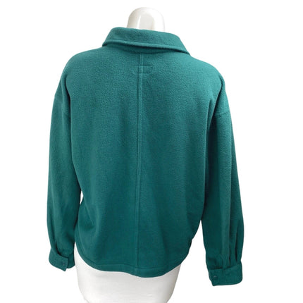 Brixton Women's Teal Green Long Sleeve Fleece Button Down Sweater Jacket Size S